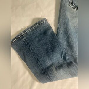 Miss Me low waisted 2000a light wash flare jeans lightly worn size 26